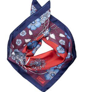 Elizabetta Uomo Hand Rolled Silk Neckerchief Italy Capri - Poppy Design